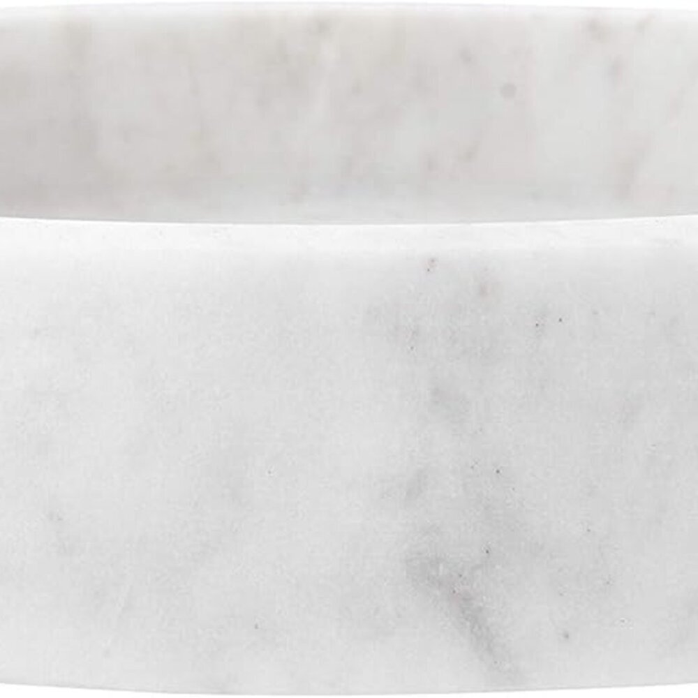Round Carved Marble Tray or Charcuterie Board, White - Picture 6 of 6